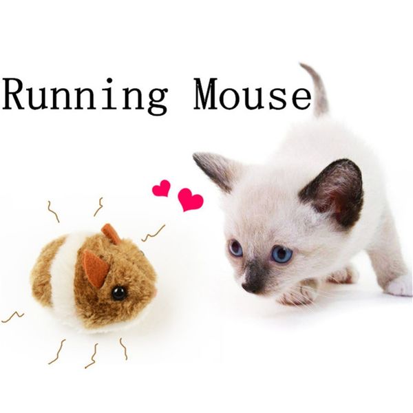 

artificial mouse cat teaser toy pulling tail ring vibrate run forward shock shake interactive pet toys cute kitten toys
