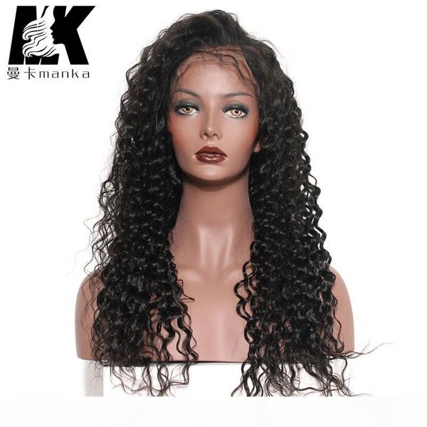 

360 full lace wig for black women deep wave natural color pre plucked natural hairline human hair wigs 360 lace wig, Black;brown