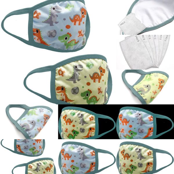 

designer face kids pure breathable baby children's dustproof cotton washable soft printed dinosaur filter masks 1 nuic3