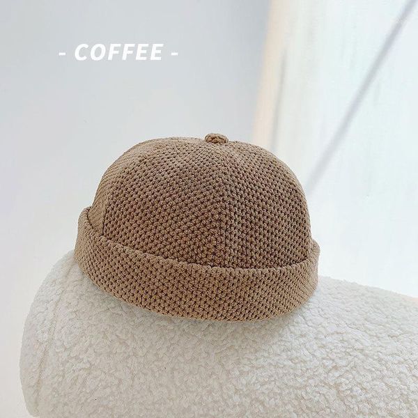 

beanies 2021 fashion brimless hat adjustable hip hop caps men skull cap retro landlord breathable beanie sailor cap1
