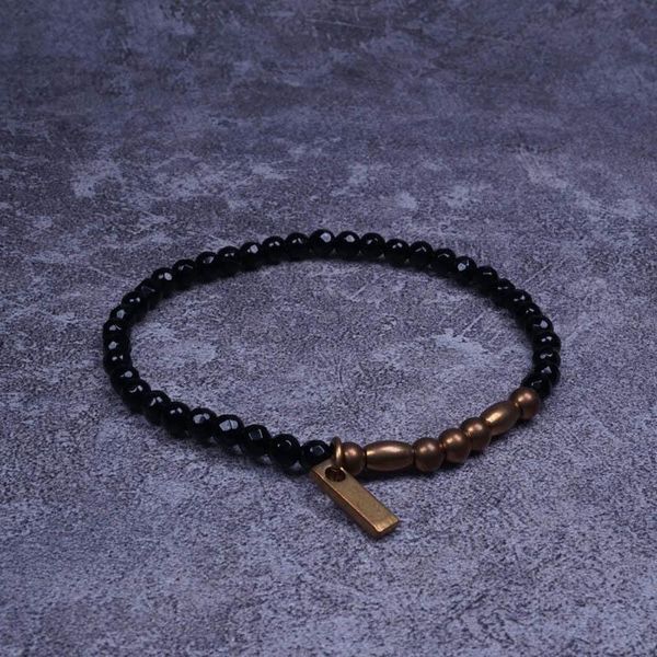 

charm bracelets pohier natural stone onyx beads brass for men women jewelry, Golden;silver
