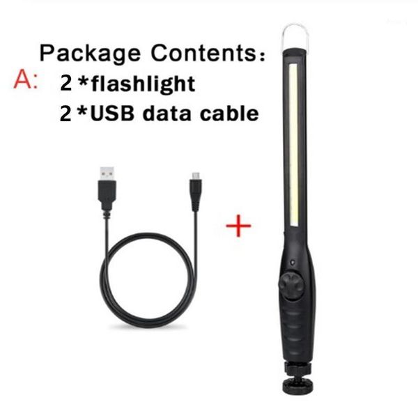 

portable lanterns 2pcs 10w cob led work light inspection lamp hand tool garage magnetic stand hanging torch lamp1