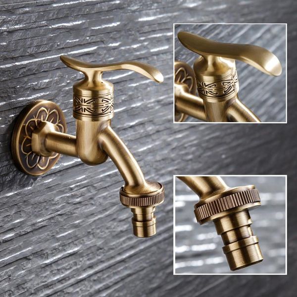 

bathroom sink faucets brass wall mount outdoor bibcock retro tap garden faucet washing machine mop antique wc