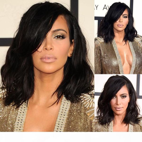 

7a full lace human hair wigs for black women brazilian hair wig loose wave short cut lace front human hair wigs, Black;brown