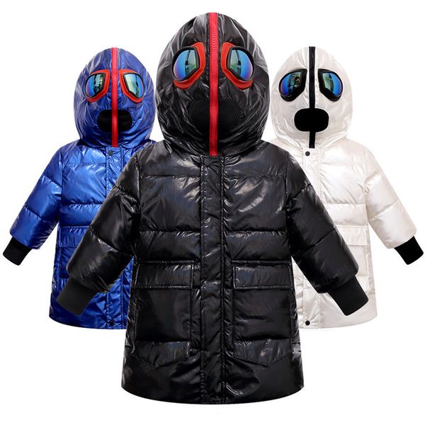 

children's jacket for boy child coat shiny down jacket winter clothes kids boy white duck down jackets warm outwear 8/10/11 year lj2012, Blue;gray
