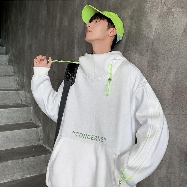 

2019 winter new trend plus velvet thick loose hoodie sweatshirt fashion casual pure color pullover white / black / blue1