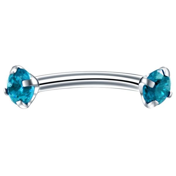 

1pc crystal gem eyebrow ring tragus helix rook earring piercings curved banana piercing bijoux lip helix rings jewelry 16g q sqcxop, Silver
