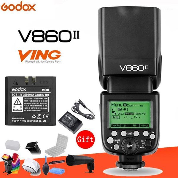 

godox ving v860ii v860ii-c 2.4g gn60 e-ttl hss 1/8000s li-ion battery camera speedlite flash for dslr + gift kit1