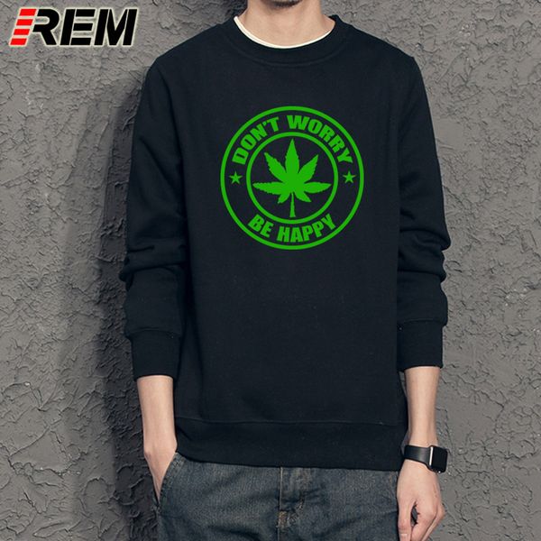 

rem brand male sweatshirts maple leaf printing trends hoodies men funny long sleeves mens mike don't worry be sport hooded sweatshirt h