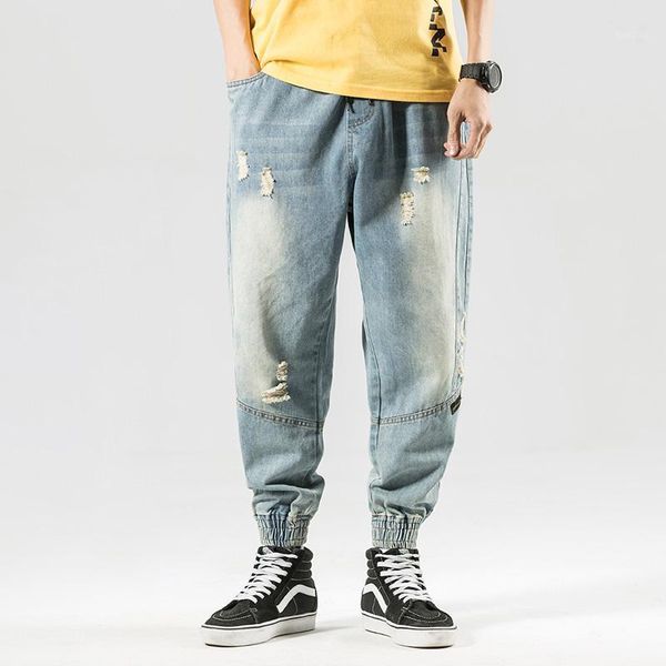 

casual ripped jeans hip hop retro pants fashion men jeans retro blue simple loose fit men1