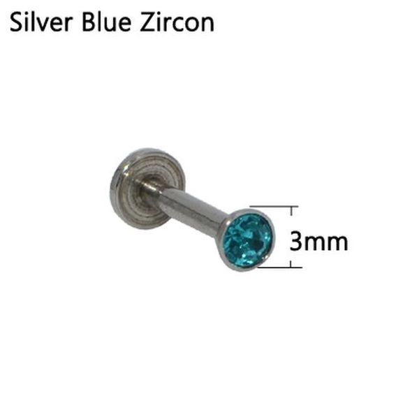 

1pc 316l surgical steel internally threaded cz gem labret colorful ear cartilage tragus lip ring earring percing jewelry 16g q jlljhb, Silver