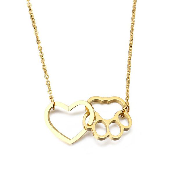 

chains fashion foot cat claw heart pendant long clavicle chain necklace, Silver