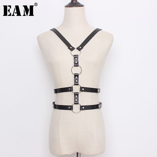 

eam] pu leather black metal buckle split strapless belt personality women new fashion tide all-match spring 2020 1t713 t200427, Black;brown