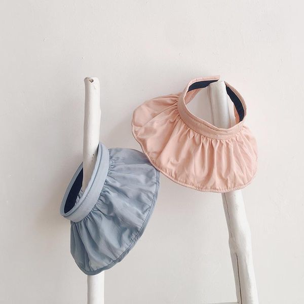 

cokk летние шапки для девочек дети слейте top солнцезащитный зонт складной bucket hat корейский головной убор бич shell hat новый кпт sqcpvp, Blue;gray