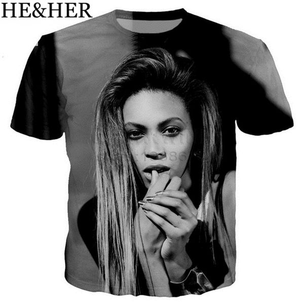 

new popular singer beyonce style 3d print shirts plus size comics hippie men clothing
