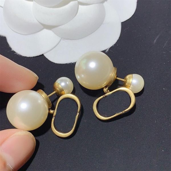 

gold charm earrings for woman pearl shape earrings brass 925 silver pin earrings fashion jewelry supplyl