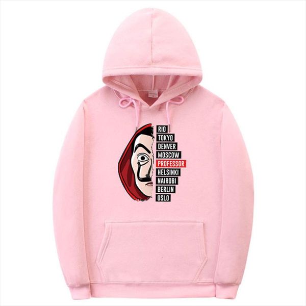 

new hoodies women la casa de papel autumn harajuku hip hop joker money heist tv printed sweatshirt fashion hoodies s xxl, Black