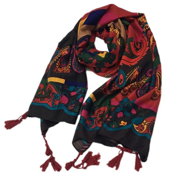 

2020 new scarf women autumn winter shawl wrap travel tassel scarves cotton print pashmina foulard bandana ladies blanket scarf wmtqts, Blue;gray
