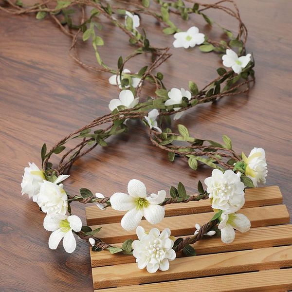 

haimeikang flower head wreath white bridal headpiece hairbands wedding hair accessories flower crown women h qylbbr