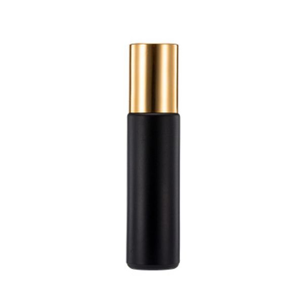 

10ml roll on glass bottle matte black bottle fragrances essential oil perfume bottles with metal roller ball customizable