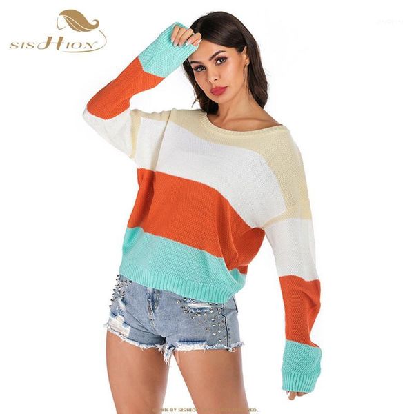 

sishion new knitted sweater patchwork casual loose autumn winter pullovers for women qy0193 plus size batwing sleeve sweater1, White;black