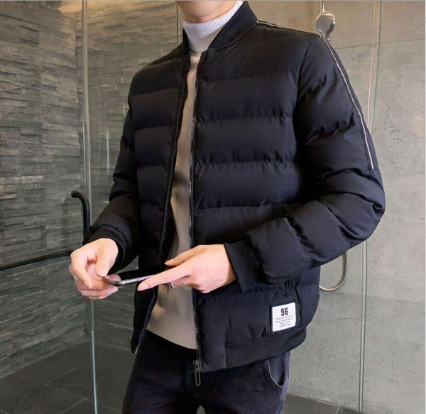

2021 new winter jacket men cotton thick male coats ey8k, Black