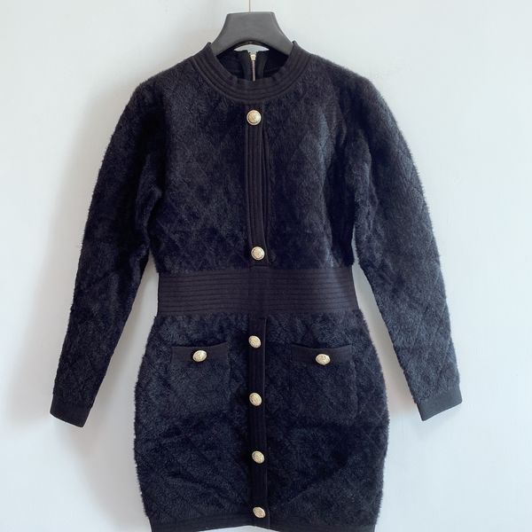 

1103 2020 brand same style regular long sleeve flora print plaid dress kint lapel neck as, Black;gray
