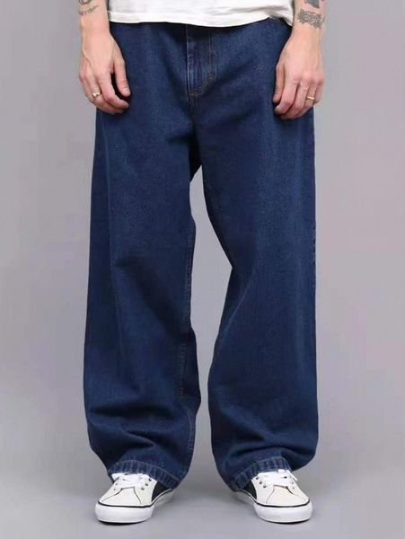 

men wide leg jeans e424#, Blue
