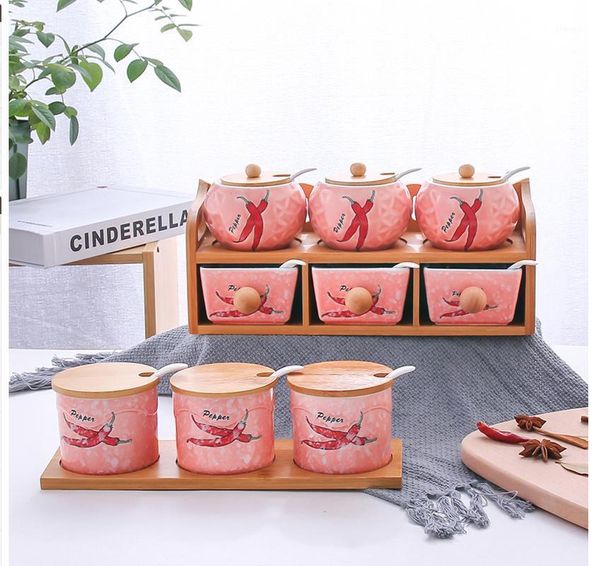 

storage bottles & jars kitchen seasoning pot set double layer chopstick box drawer ceramics of domestic with lid container1