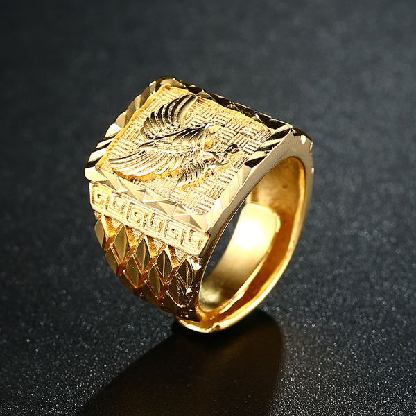 

luxury punk rock eagle men 's gold ring color resizeable to 7-11 finger jewelry never fade, Silver