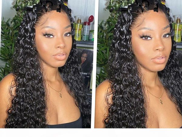 

вода волна человеческих волос парики 360 hd кружева бразильский девы волос curly кружева фронтальная парики человеческих волос фронта шнурка, Black;brown
