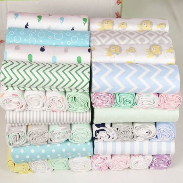 

4pcs/lot 100% cotton muslin flannel baby swaddles soft newborns blankets baby blankets newborn muslin diapers baby swaddle wrap y201009