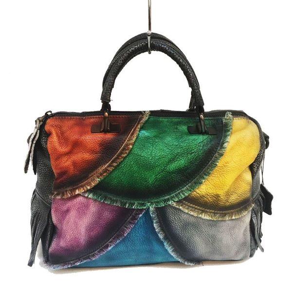 

новая кожаная сумка кожаная сумка портативный ретро женщин рука роспись