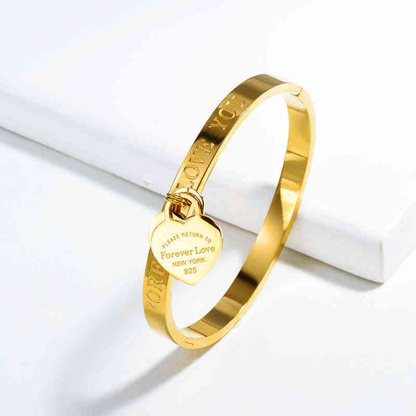 

baoyan 18k gold plated forever love digner cuff 316l stainls steel jewelry wholale bracelets & bangl jewelry women, Golden;silver