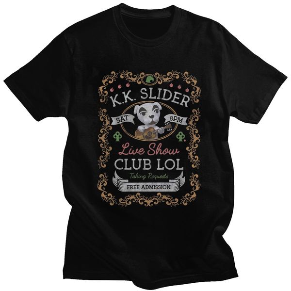 

sport retro mens k.k. slider gig poster t shirt short sleeve o-neck cotton t-shirt animal crossing kk slider live show video games tee
