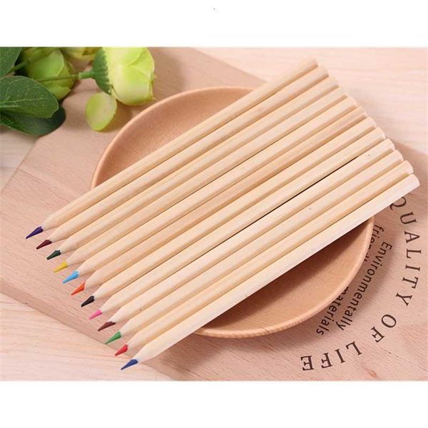 

colour wood lead color pencils pencil sets of 12 kids colored drawing children epacket, Black;red