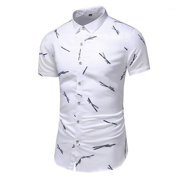 

men's casual shirts fashion 9 style design short sleeve shirt men's print beach blouse 2021 summer clothing plus asian size -xxxl, White;black