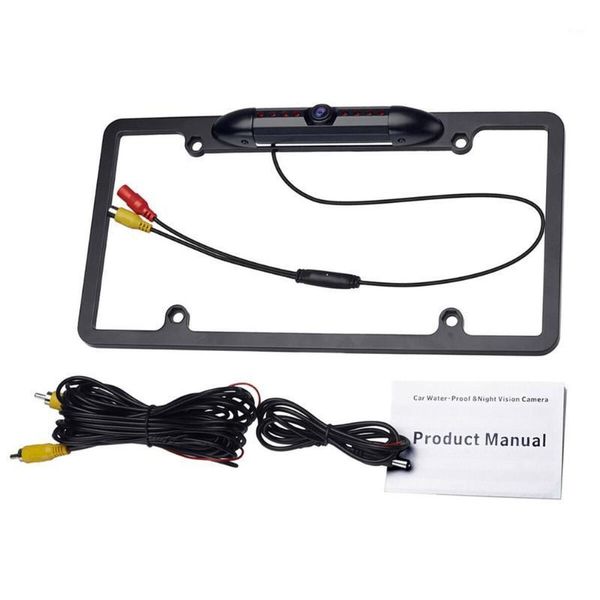 

black american license plate frame car camera hd waterproof ccd infrared night vision frame license plate rear view camera1