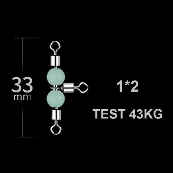 

10pcs/lot luminous fishing swivel fishing hook connector 3 way rolling swivel fishing accessories steel snap sea hooks wmtywo yyysports