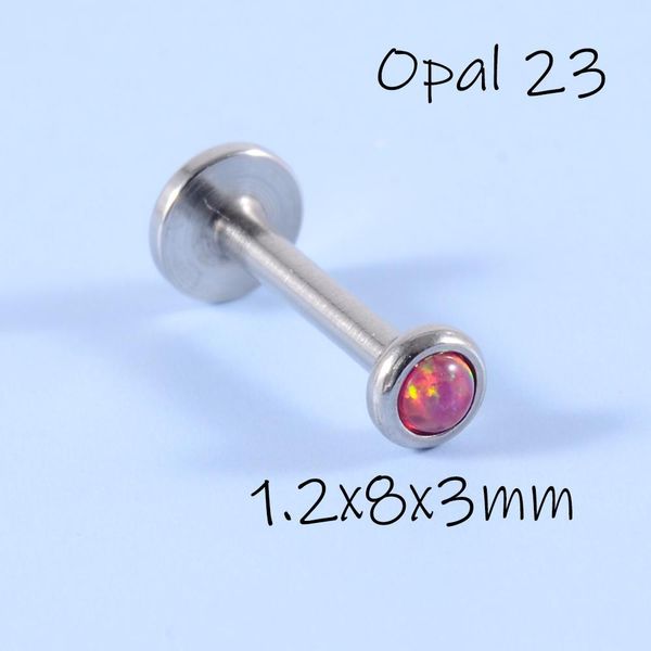 

surgical steel internally threaded lip ring 16g opal ear tragus helix earring cheek piercing ring dimple puncture jewelry q bbymgw, Silver