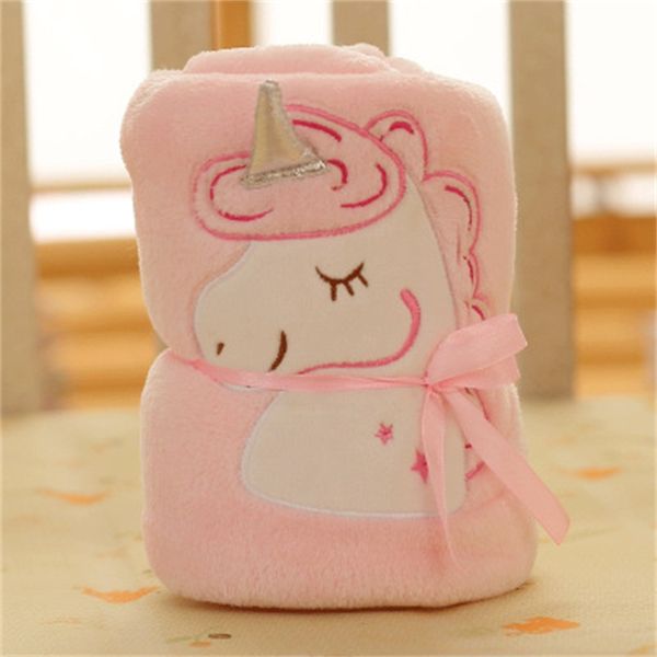 

unicorn blanket car cartoon comfortable and soft blanket children flannel material colour ribbon convenient to carry 17yfh1