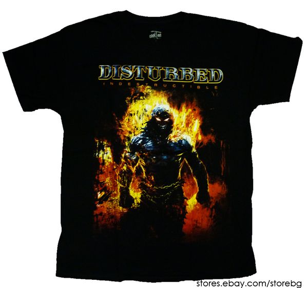

new black disturbed indestructible final sale offer heavy metal new spring summer dress short sleeve casual sport sweatshirt hoodie t shirt