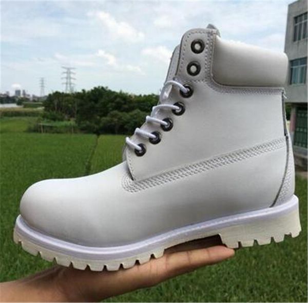 

quality fashion classic winter white snow boots men women motorcycle boots leather waterproof outdoor boots cow leather hiking shoes, Black