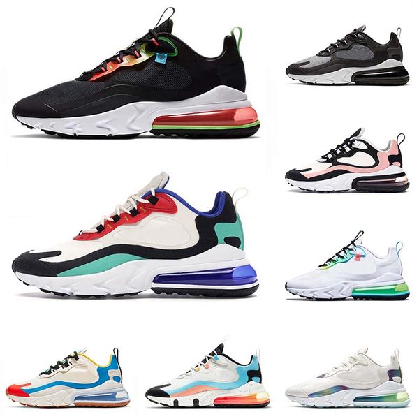 

wholesale 2021 sports 270 react mens women running shoes worldwide black bauhaus blue pastel bubble pack trainers sneakers, White;red