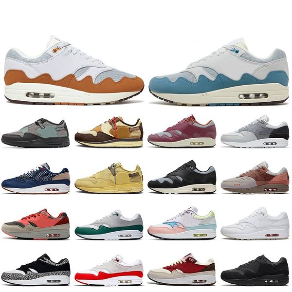 

2022 fashion patta waves 1 running shoes noise aqua monarch black rush maroon 1s 87 jogging trainers cactus jack baroque brown london amster