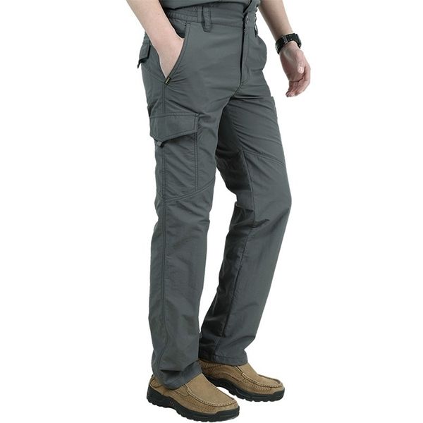 Schnell trocknende Freizeithose Männer Sommer Armee Militär dünne Hosen Herren Taktische Cargohose Männlich Leicht Grau Marineblau Grün 201110