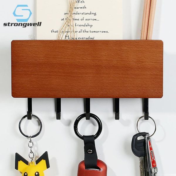 

strongwell nordic wooden storage rack wall hook simple space saving hooks vintage door back key hanger home decoration1