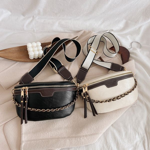 

trend women waist bag leather chain fanny pack fashion wild crossbody chest bags trend girl phone pack shoulder waist belt bag
