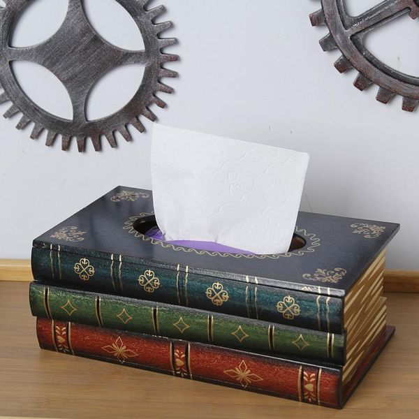 

Simulation book wooden tissue box classical creativity dining table napkin holder modern fashion living room decoration