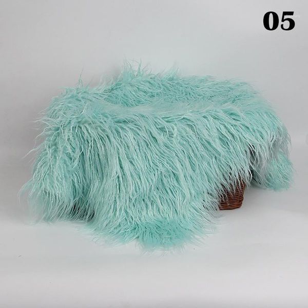 

80*50cm luxurious faux fur blanket solid color acrylic rug for baby shower p prop soft warm newborns bed covers1